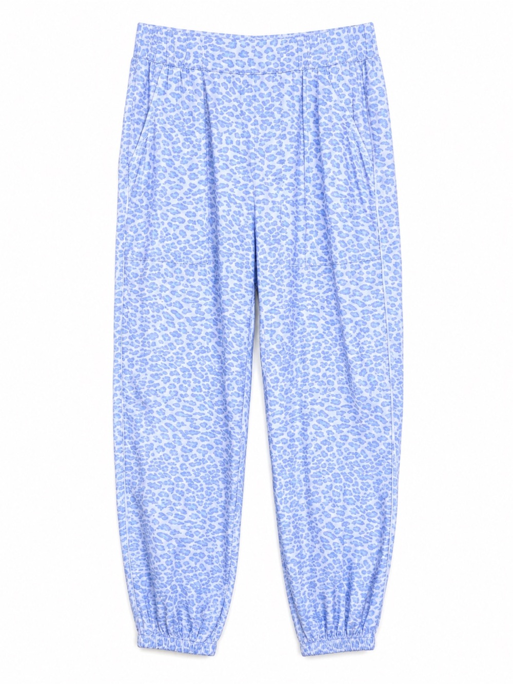 Aerie Satin Leopard Animal Print Joggers Pants S Blue Cheetah Lounge Pajama Y2K